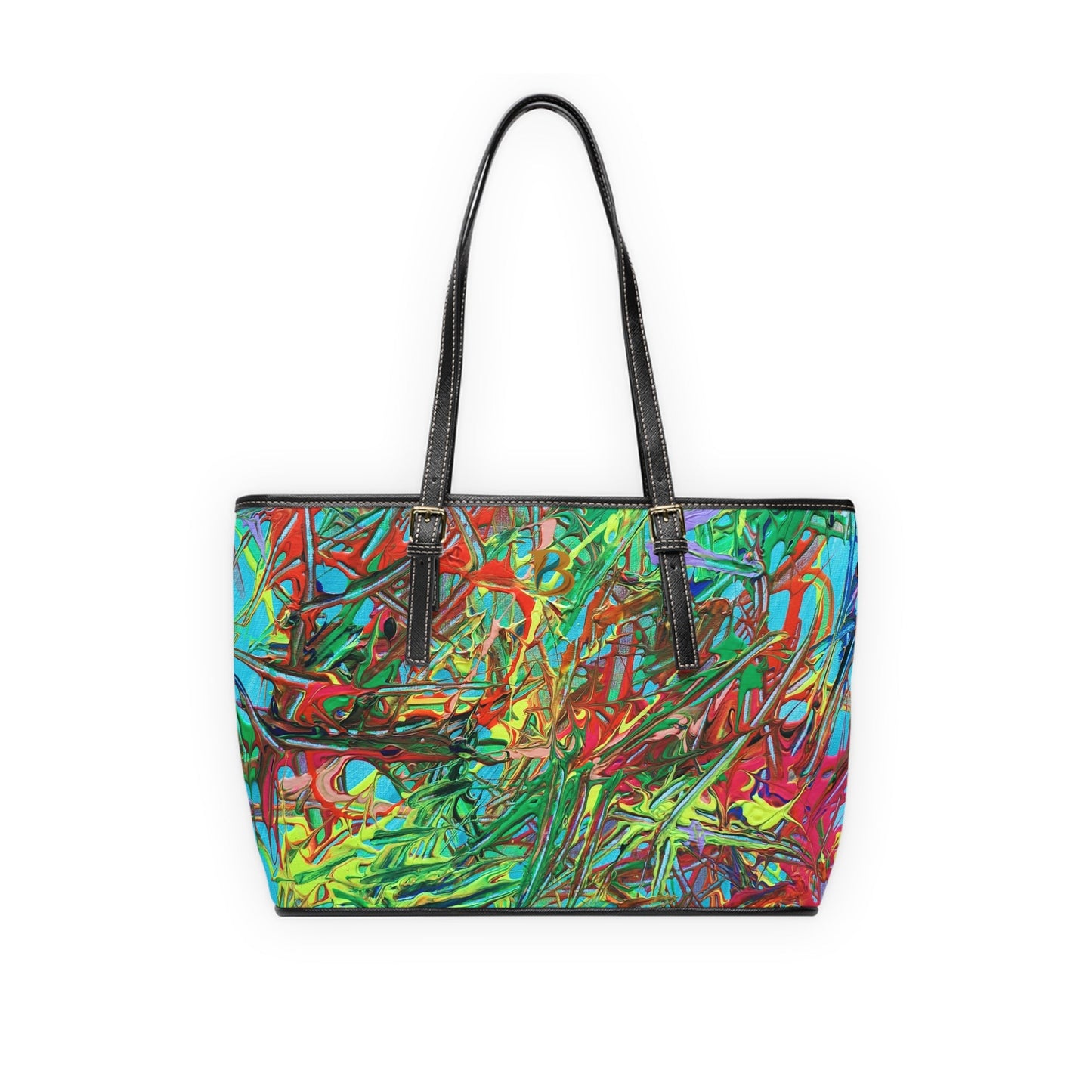 Celebration Abstract Art PU Leather Shoulder Bag – Luxury Designer Handbag