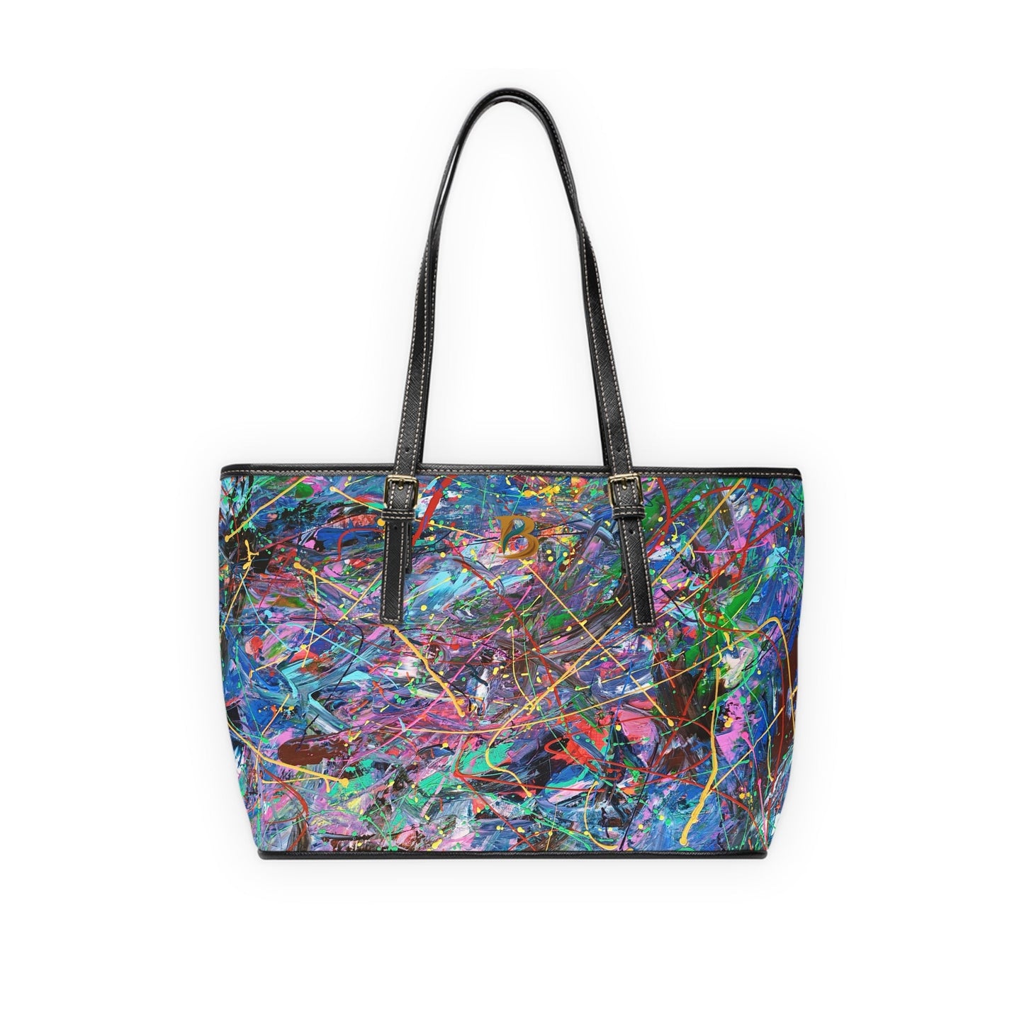 Unleased Abstract Art PU Leather Shoulder Bag – Luxury Designer Handbag
