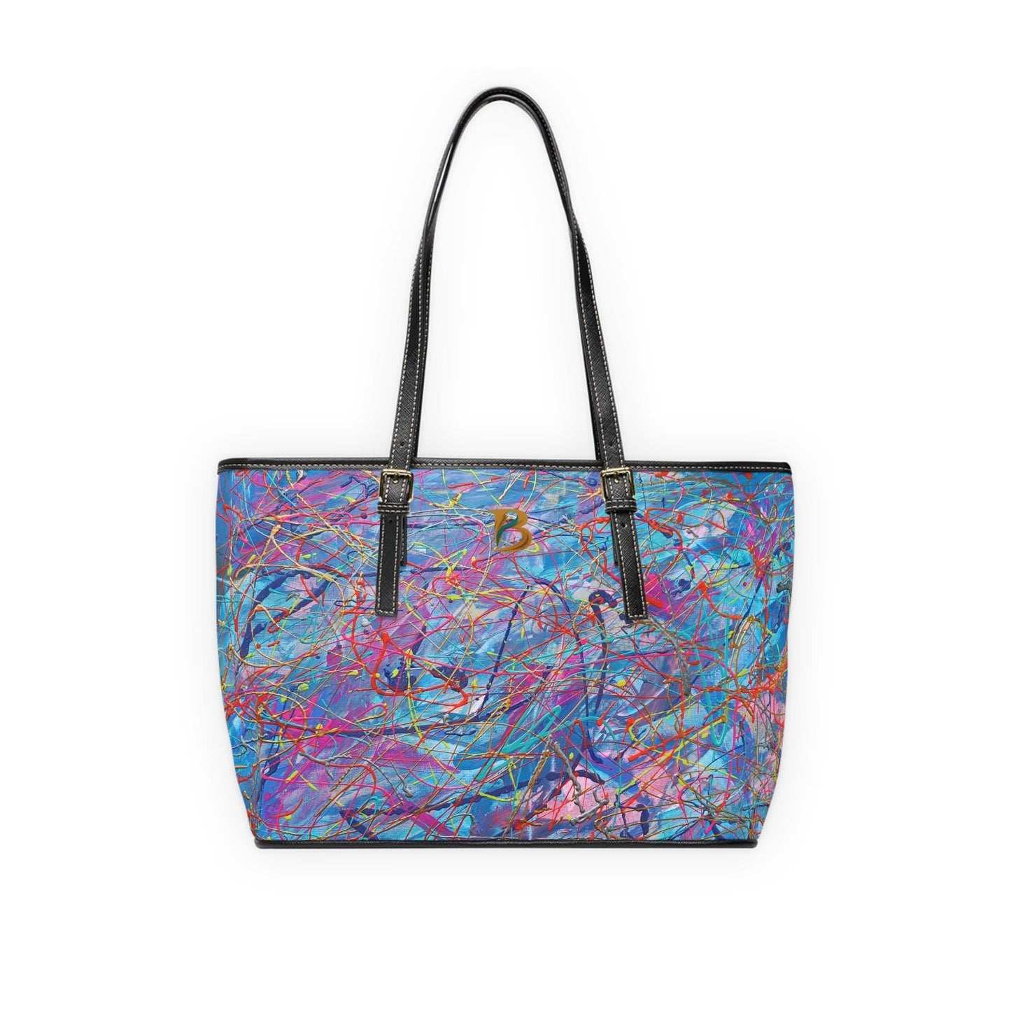 Unspoken Abstract Art PU Leather Shoulder Bag – Luxury Designer Handbag