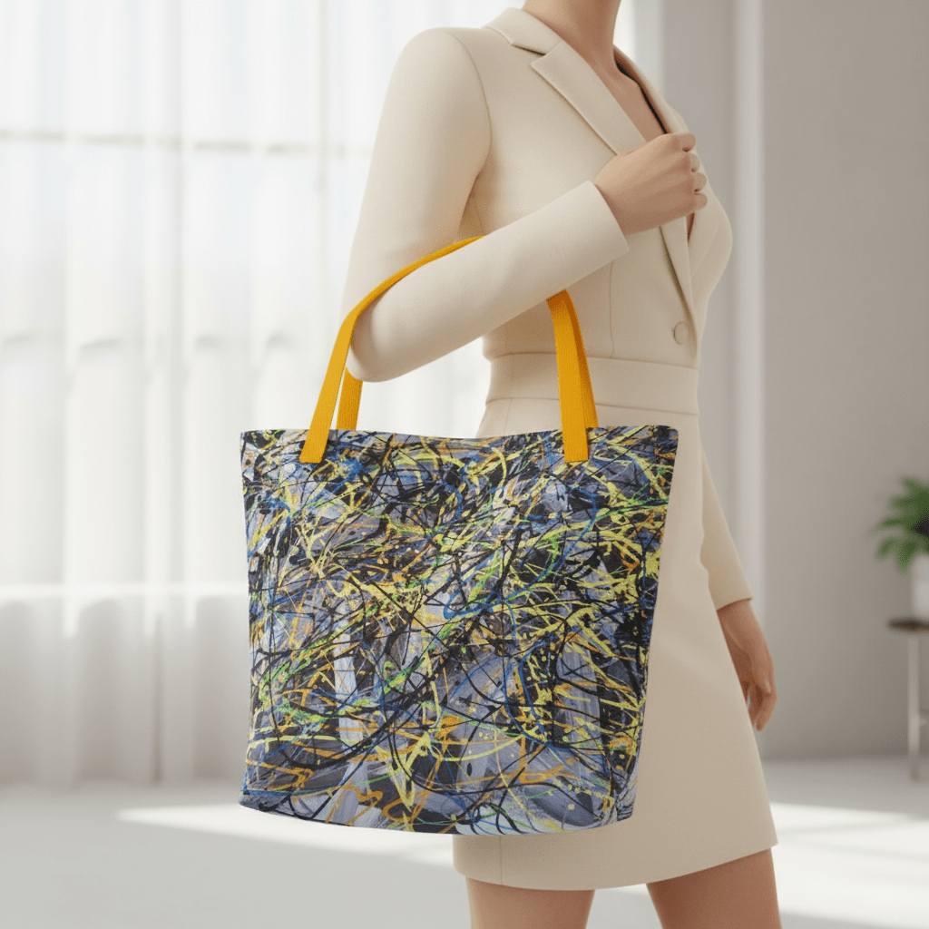 Ultra-realistic tote bag with model - bag focused