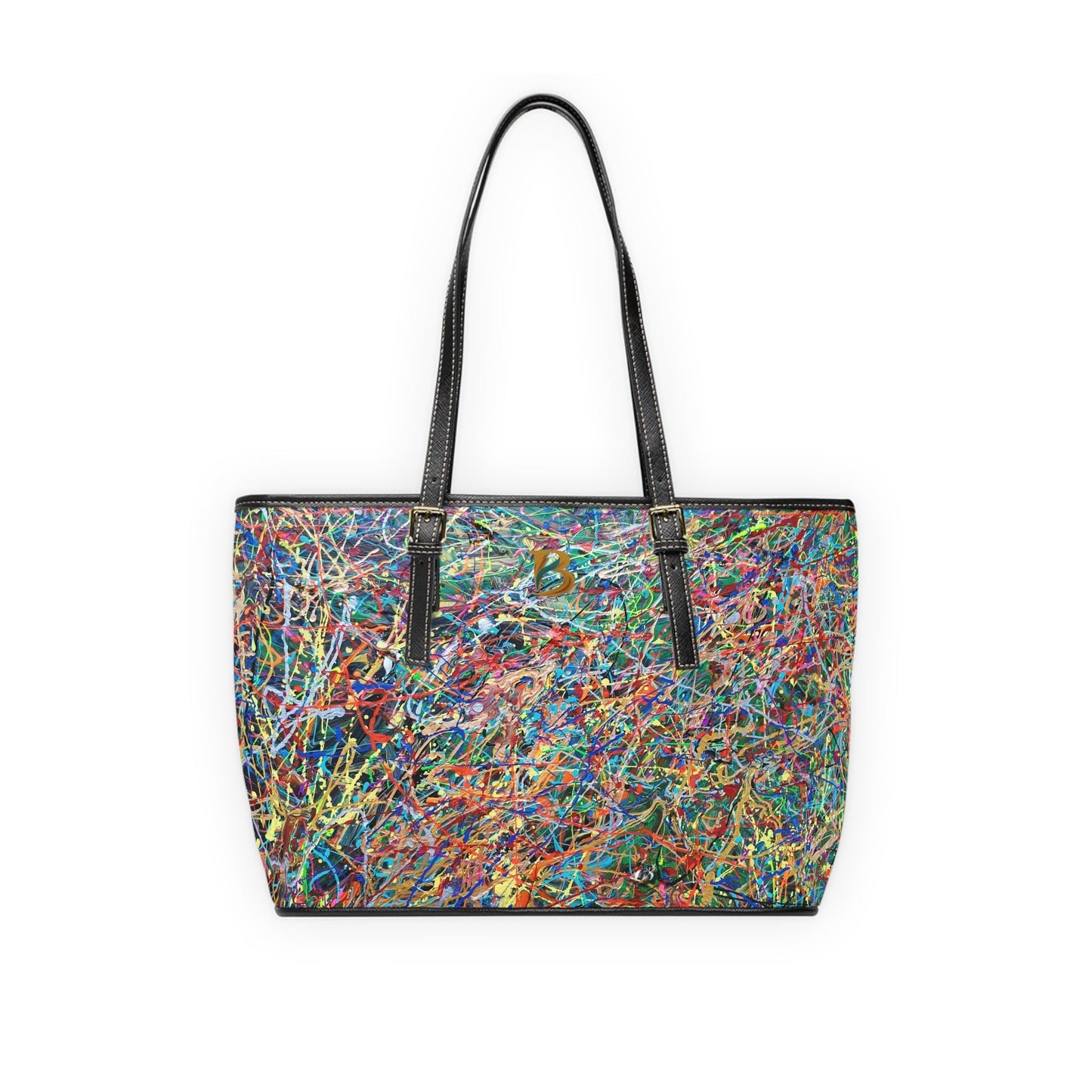 Wildfire Abstract Art PU Leather Shoulder Bag – Luxury Designer Handbag