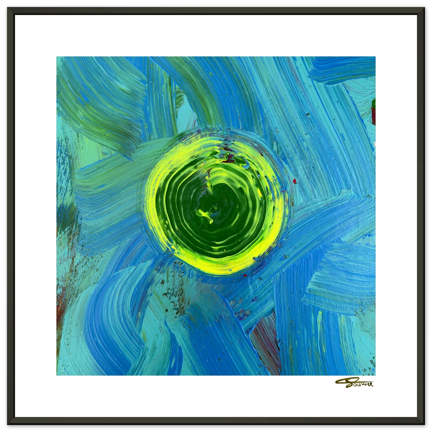 Core Opening | Framed Abstract Art Print | 50x50 cm Metal Poster ...