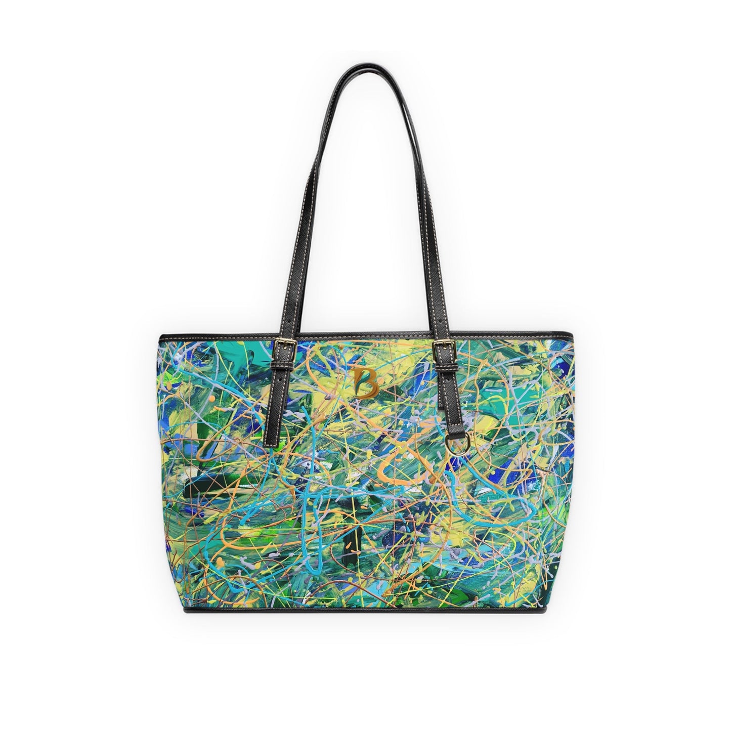 Vitality Abstract Art PU Leather Shoulder Bag – Luxury Designer Handbag