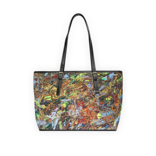Afterburn Abstract Art PU Leather Shoulder Bag – Luxury Designer Handbag
