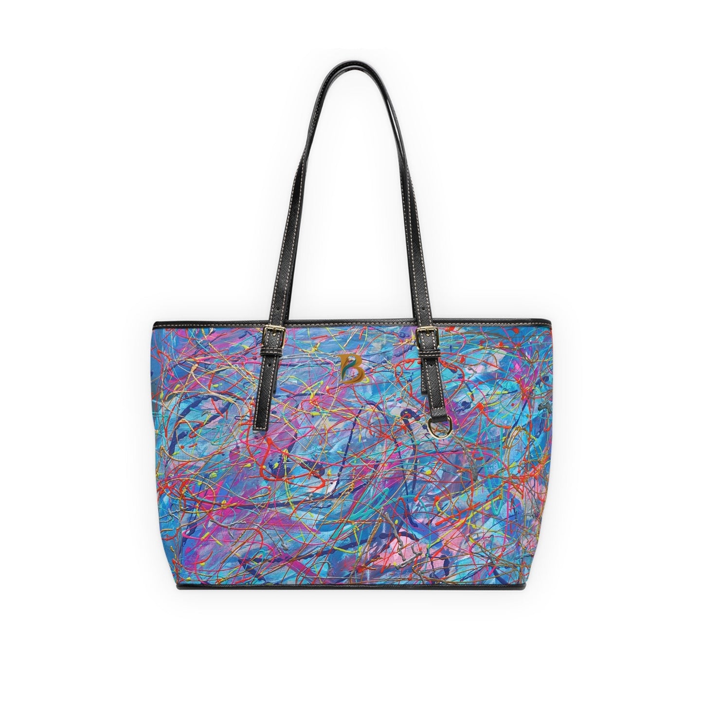 Unspoken Abstract Art PU Leather Shoulder Bag – Luxury Designer Handbag