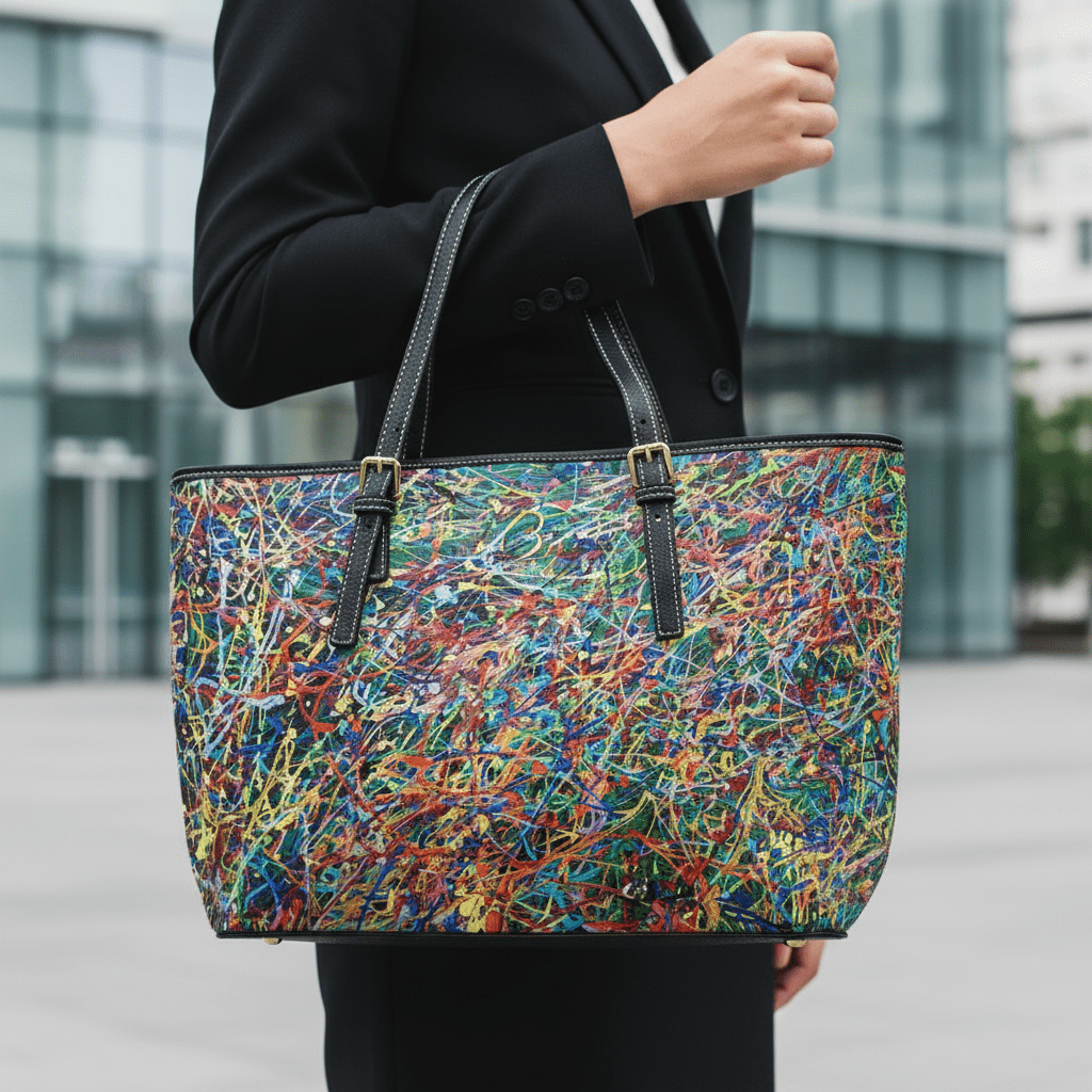Ultra-realistic multicolor shoulder bag prominently featured