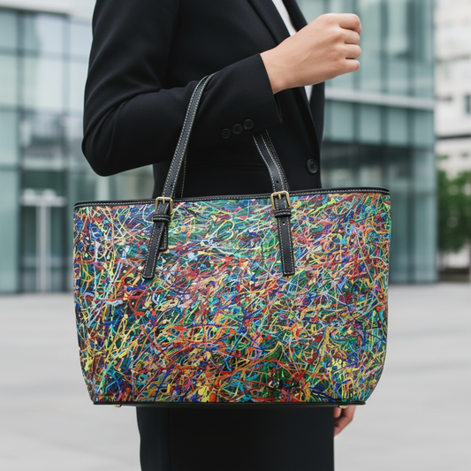Ultra-realistic multicolor shoulder bag prominently featured